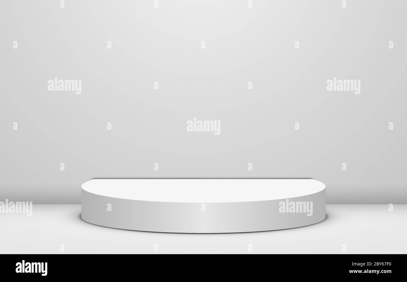 white podium in the white studio room Stock Vector Image & Art - Alamy