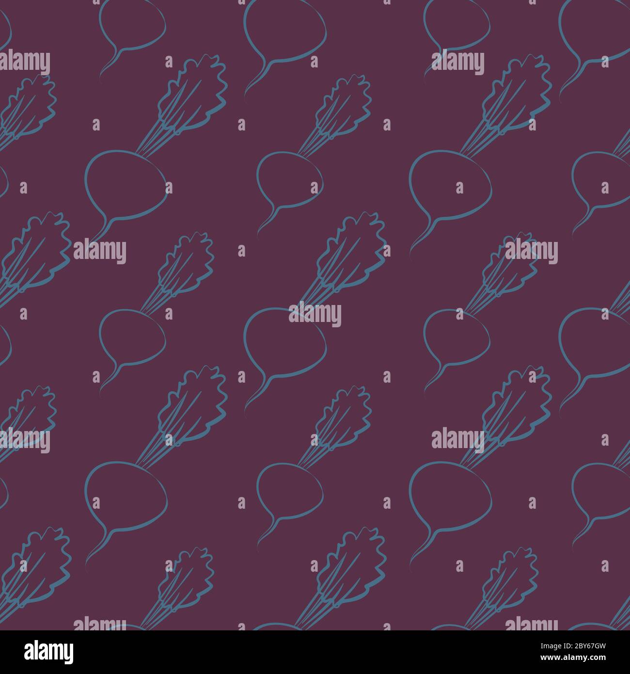 beetroot doodle seamless vector pattern background Stock Vector