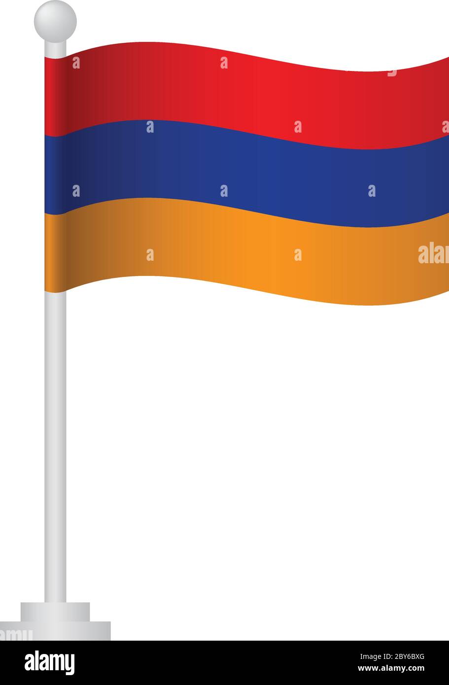 Armenia flag. National flag of Armenia on pole vector Stock Vector ...