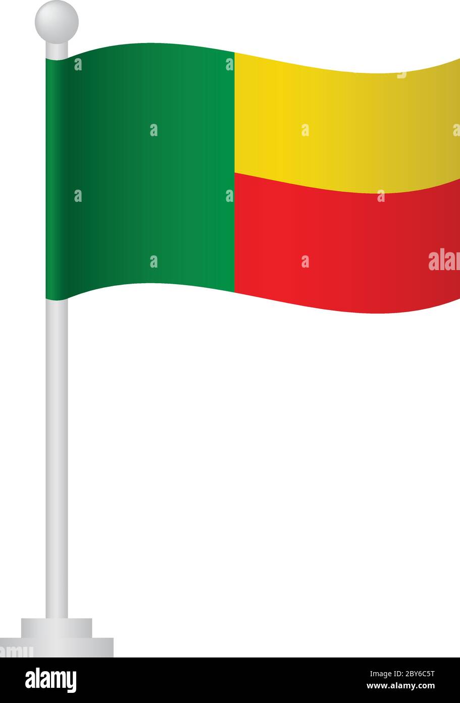 Benin flag. National flag of Benin on pole vector Stock Vector Image