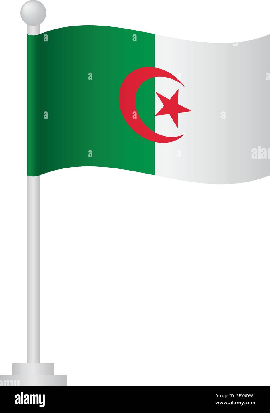 Algeria flag. National flag of Algeria on pole vector Stock Vector Image & Art Alamy