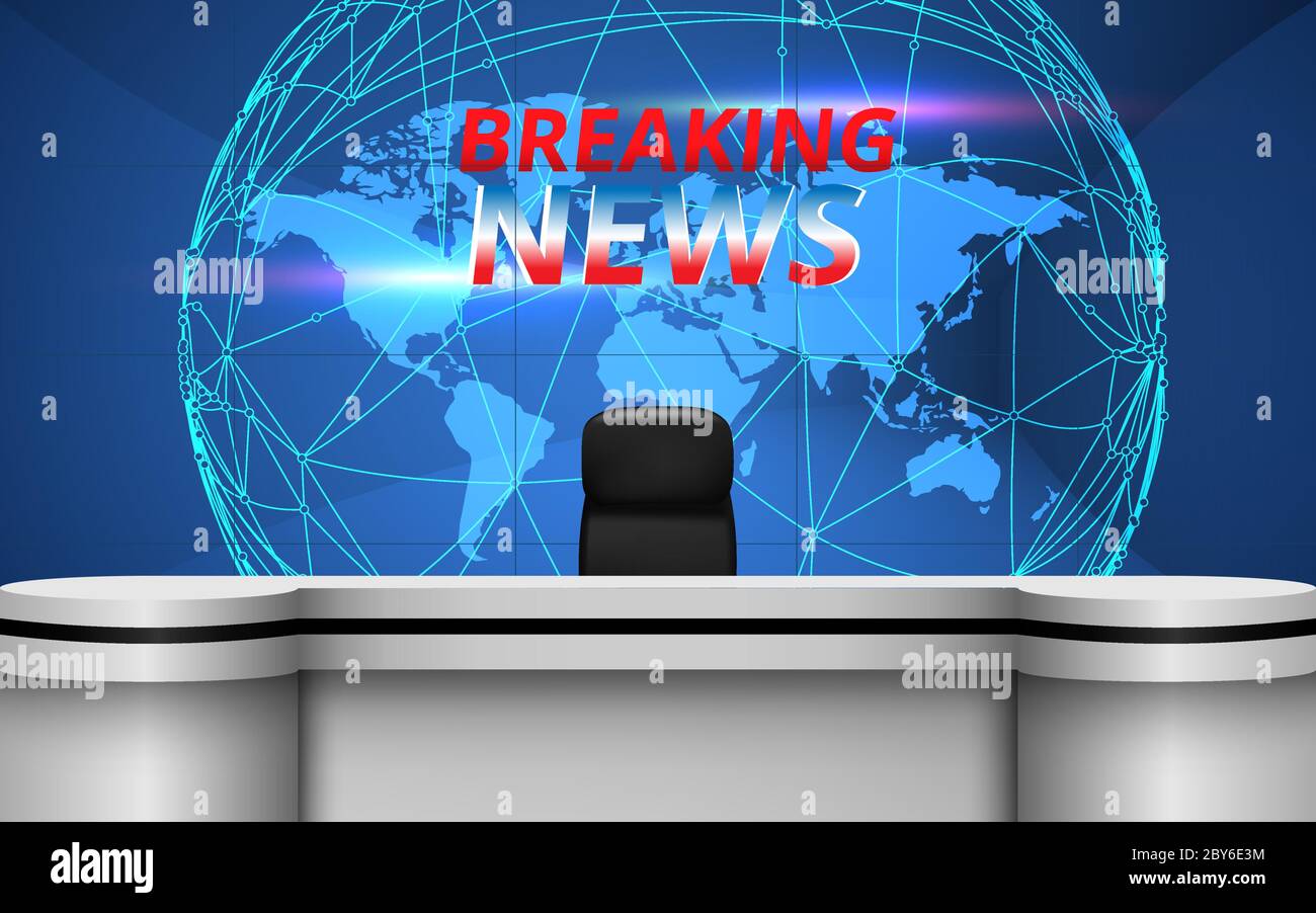 White Table And Lcds Background In The News Studio Room Stock Vector Image Art Alamy