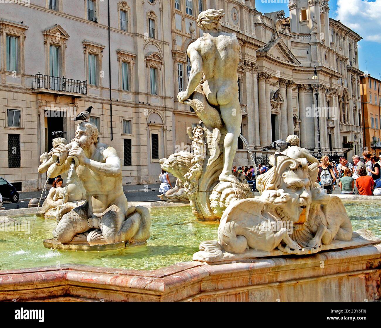 Del Moro fountain, Navona square, Roma, Italy Stock Photo