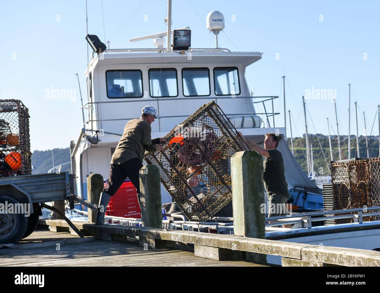 Wellington, New Zealand. 9th June, 2020. Fishermen make preparations in Wellington, New Zealand, June 9, 2020. The Ministry of Health reported no cases of COVID-19 in New Zealand on Tuesday, the first day of epidemic Alert Level 1, 18 days since the last new case was reported in the country. Credit: Guo Lei/Xinhua/Alamy Live News Stock Photo