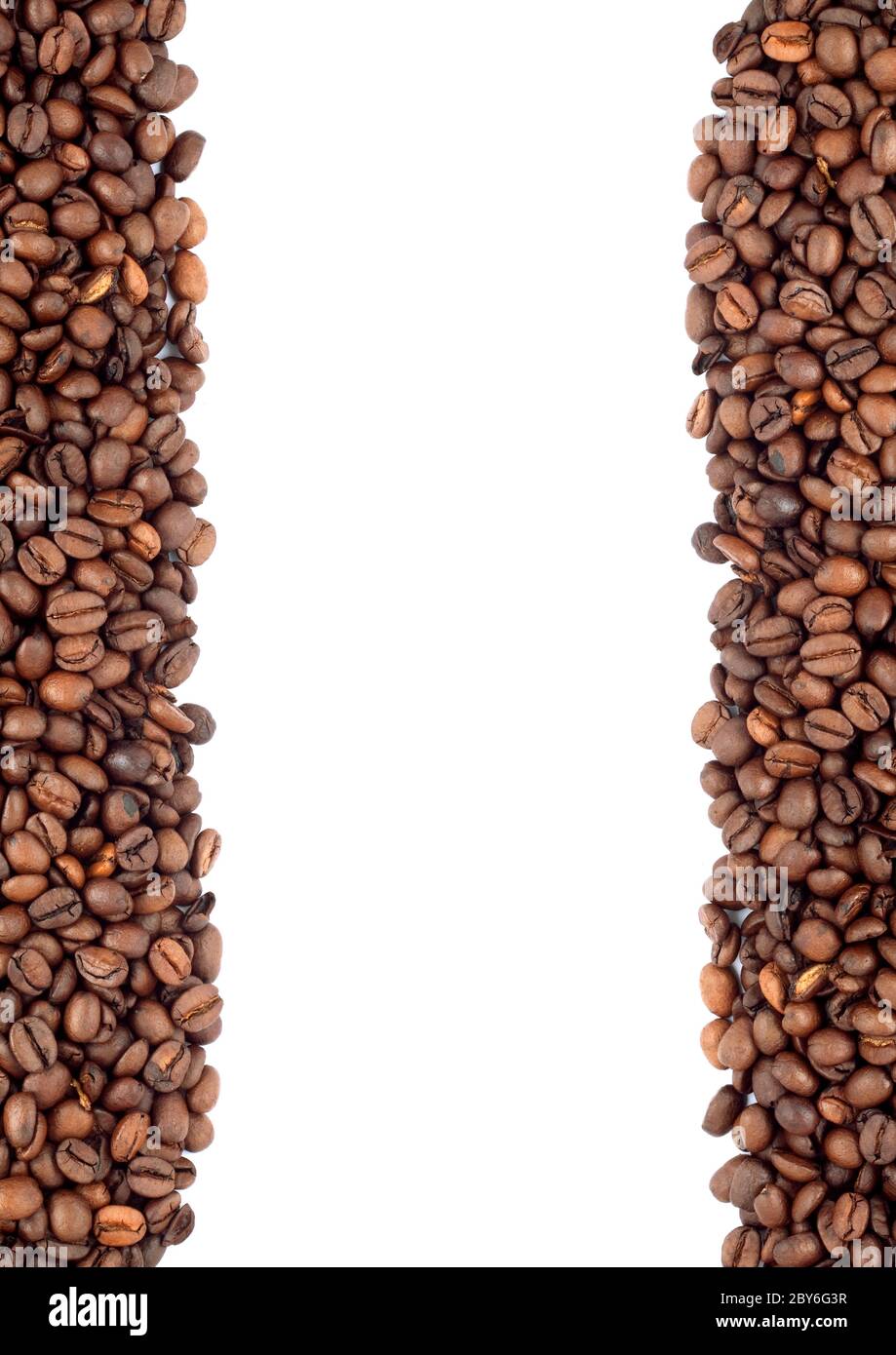 Brown roasted coffee beans isolated on white background Stock Photo - Alamy