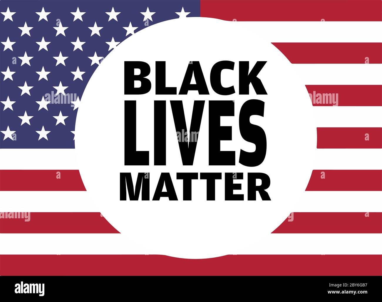 Black Lives Matter (BLM) graphic illustration for use as poster to raise awareness about racial inequality. police brutality and prejudice against Afr Stock Vector