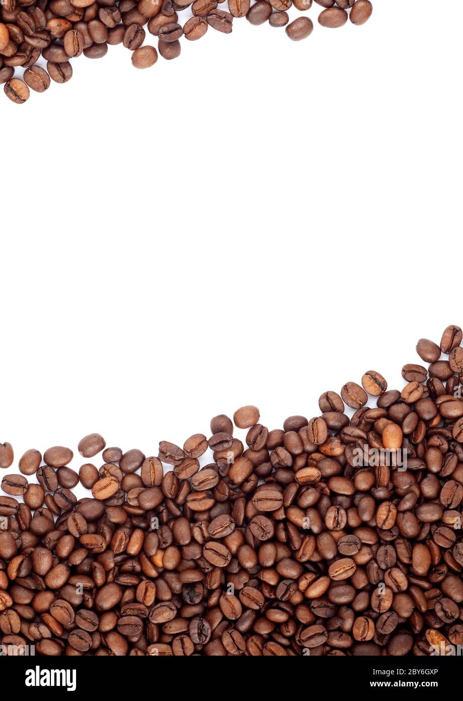 Brown roasted coffee beans isolated on white background Stock Photo - Alamy