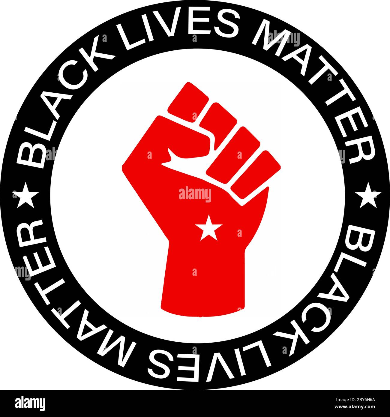 Black Lives Matter (BLM) graphic illustration for use as poster to raise awareness about racial inequality. police brutality and prejudice against Afr Stock Vector