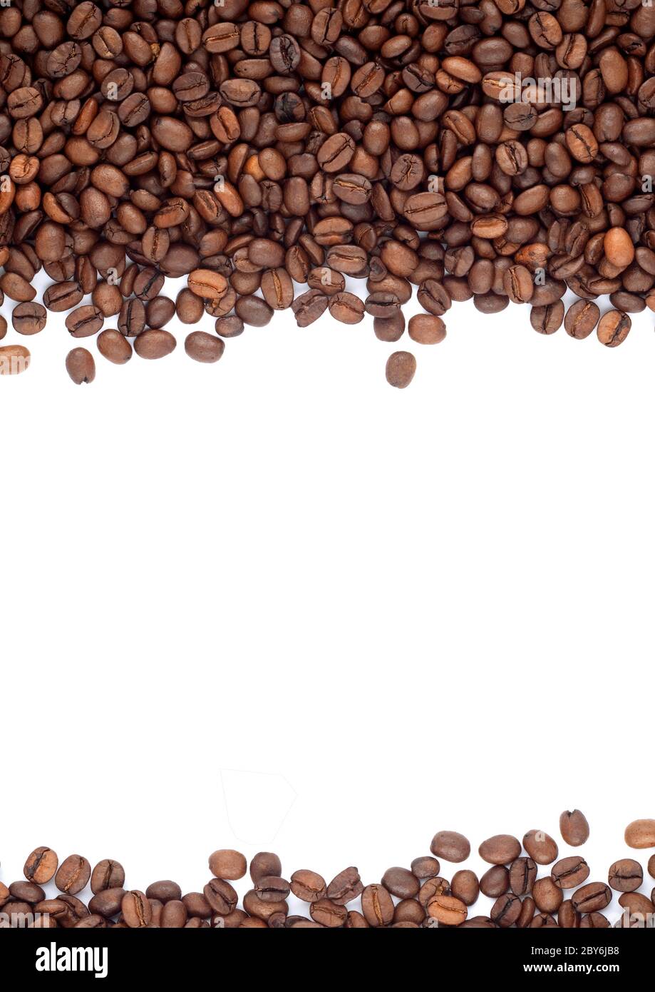 Brown roasted coffee beans isolated on white background Stock Photo - Alamy