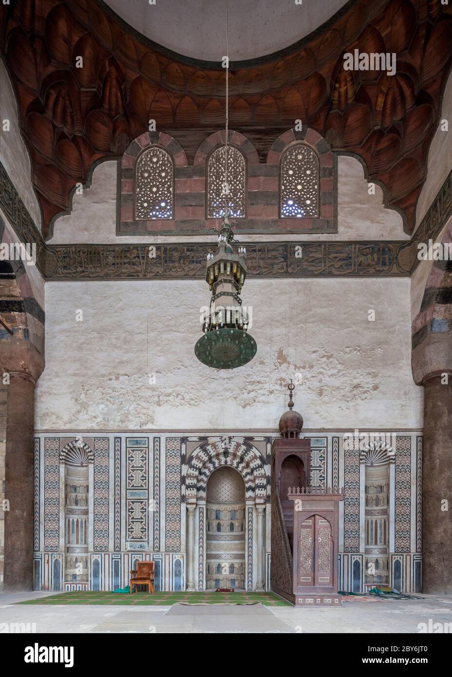 qibla wall, mosque of al-Nasir Muhammad, Cairo Citadel, Egypt Stock Photo