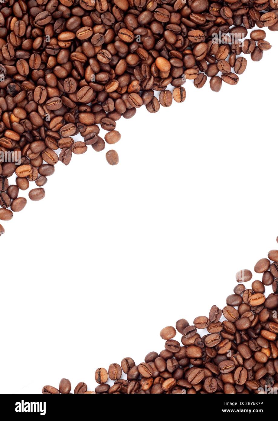 Brown roasted coffee beans isolated on white background Stock Photo - Alamy