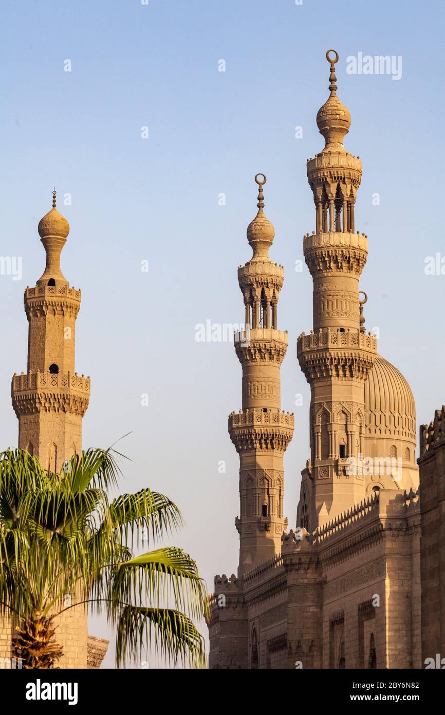 minarets of Masjid al-Rifa'i, Cairo, Egypt Stock Photo