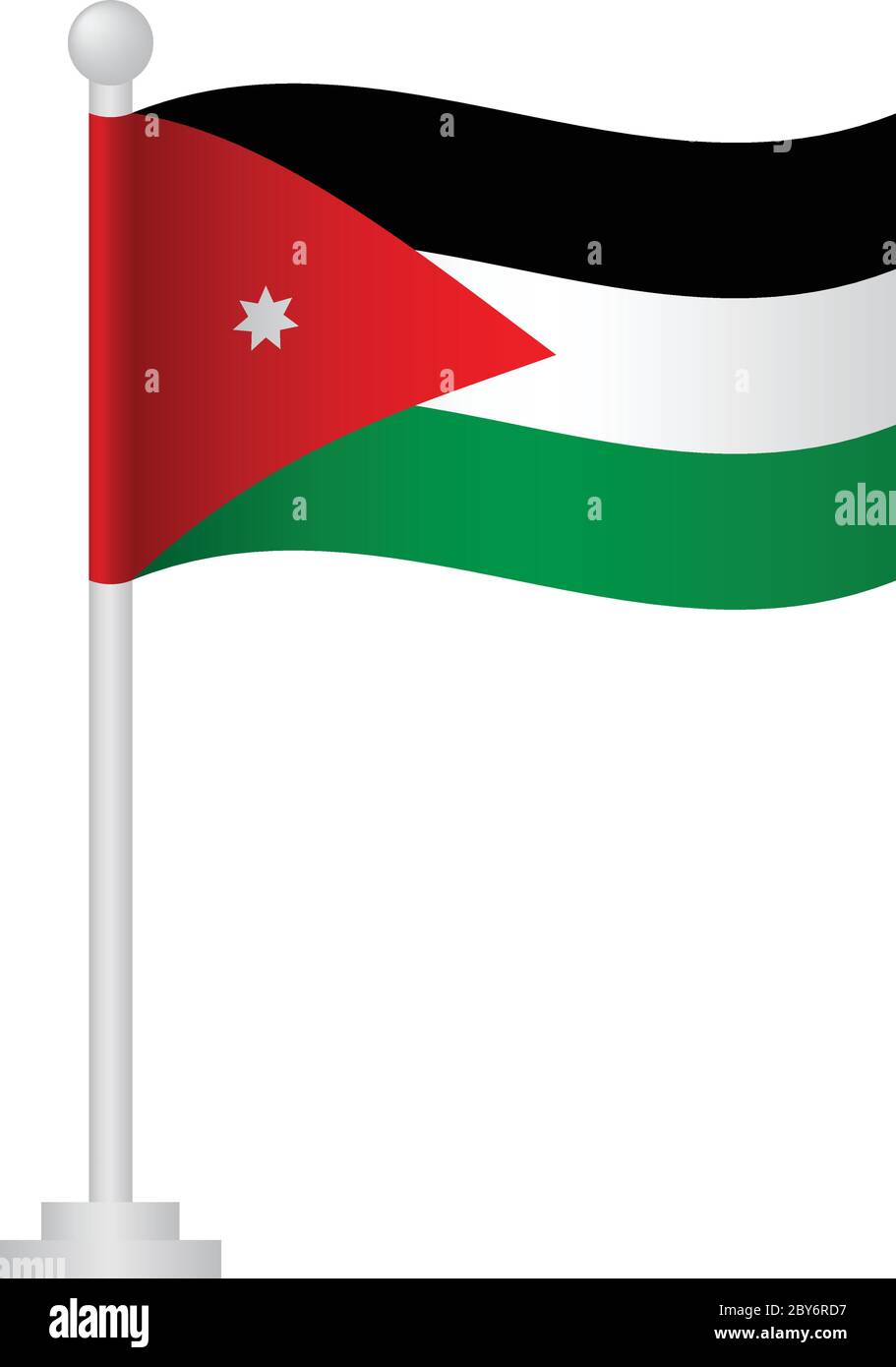 jordan flag. National flag of jordan on pole vector Stock Vector Image & Art Alamy