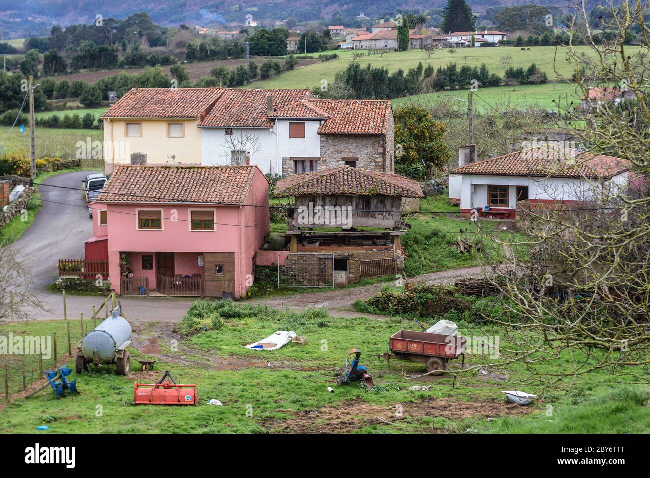Guerres village in Colunga municipality, autonomous community of Asturias in northern Spain Stock Photo