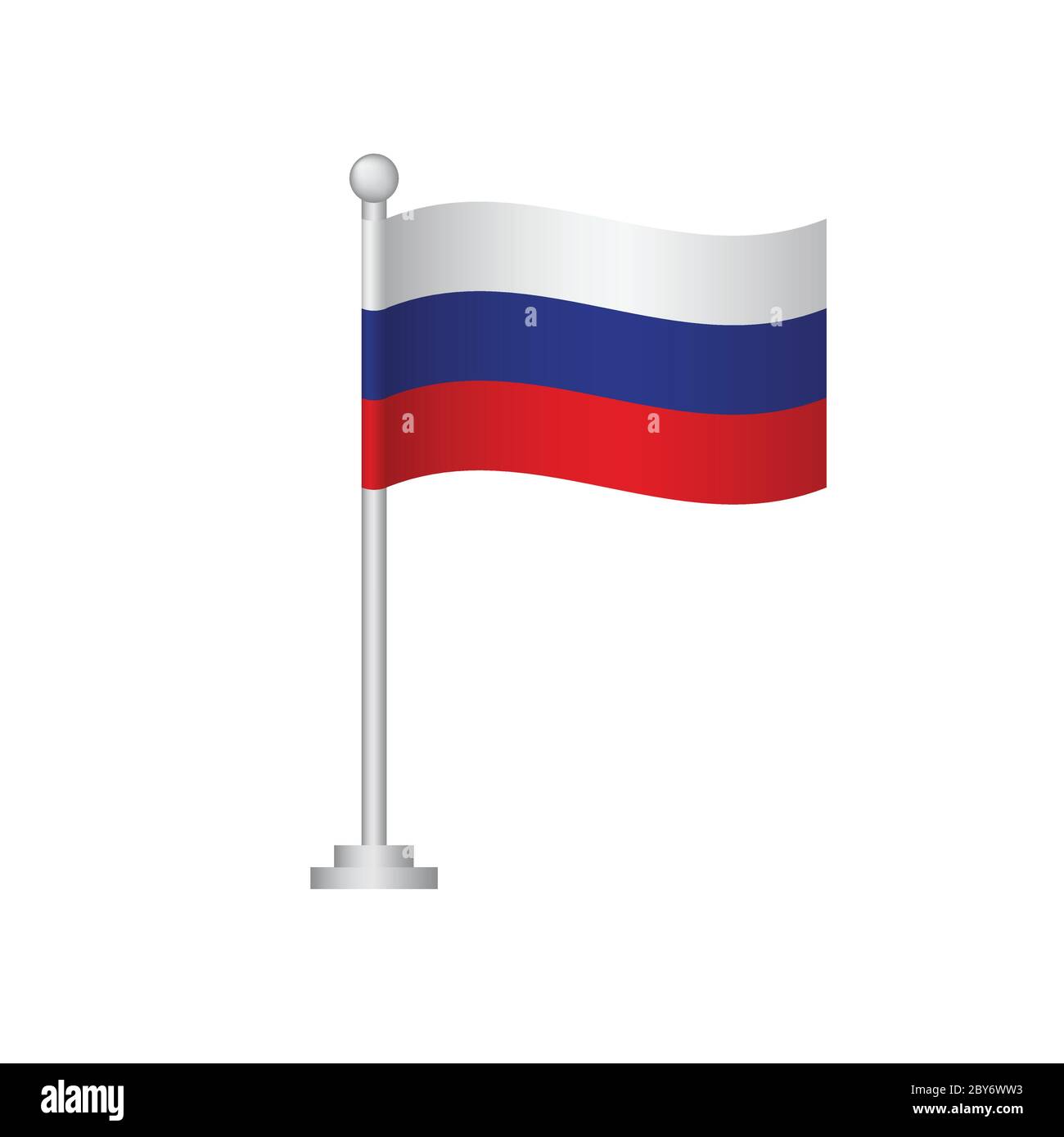 Russian flag. National flag of Russian on pole vector Stock Vector Image &  Art - Alamy