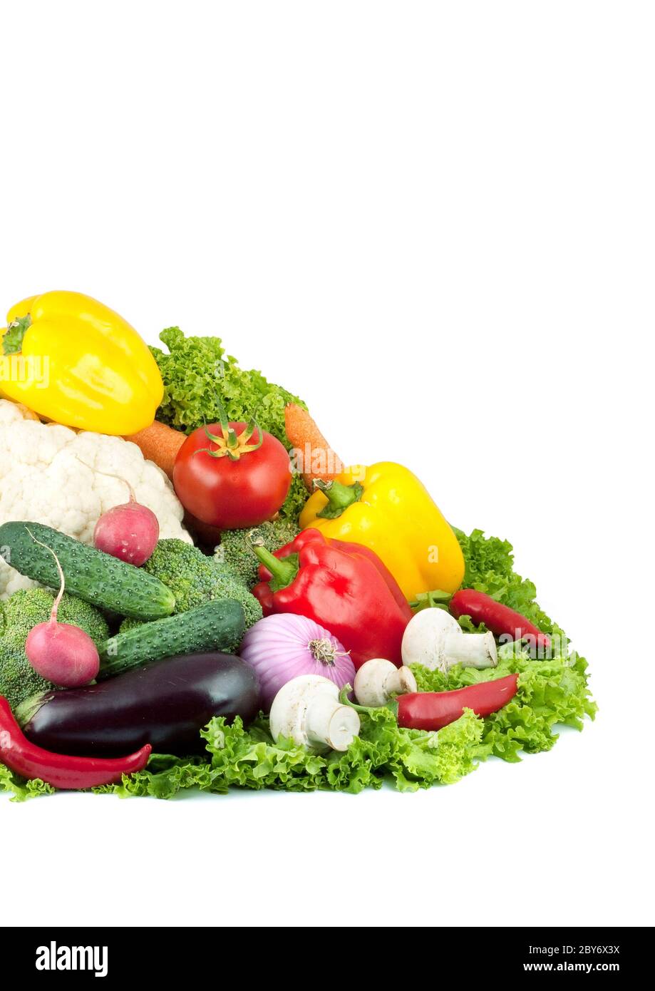 Assorted fresh vegetables isolated on white background Stock Photo - Alamy