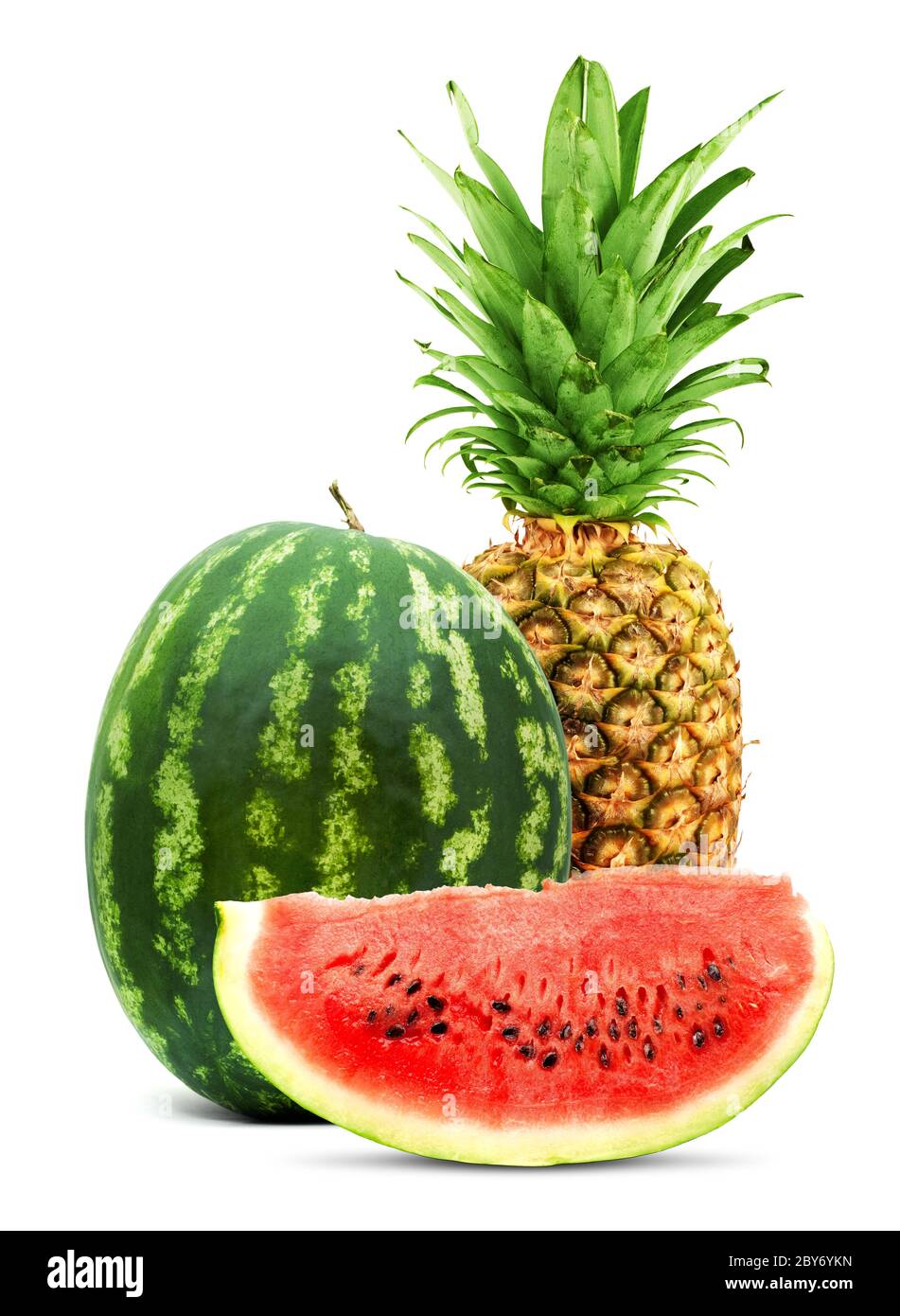 Pineapple and watermelon isolated on a white background Stock Photo Alamy