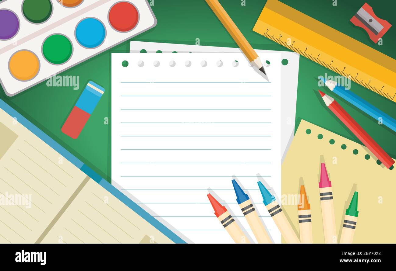 Back to school background illustration in flat style, education ...
