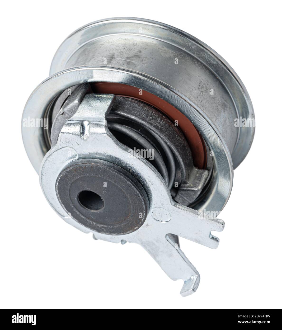 New car tension roller isolated on white background Stock Photo Alamy