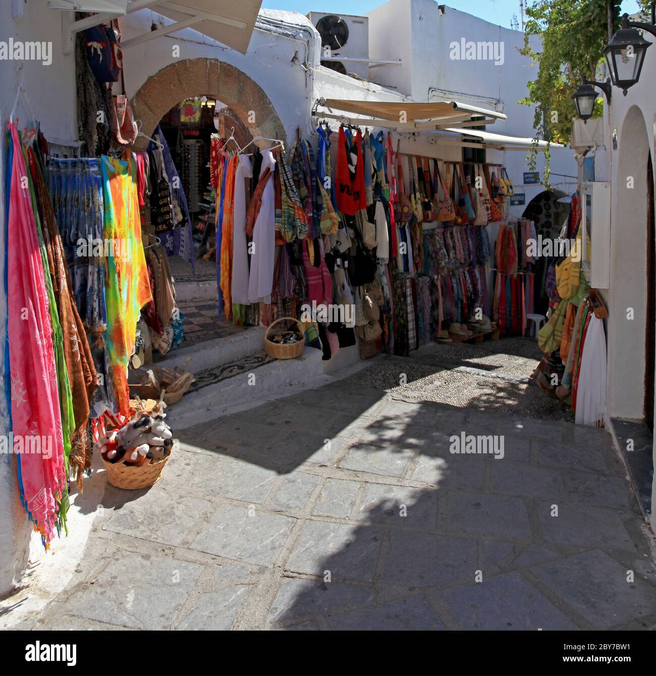 Rhodes greece lindos shopping High Resolution Stock Photography and
