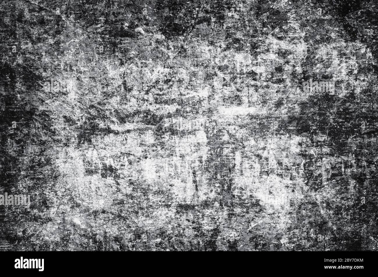 Distressed dark black concrete wall grunge background Stock Photo