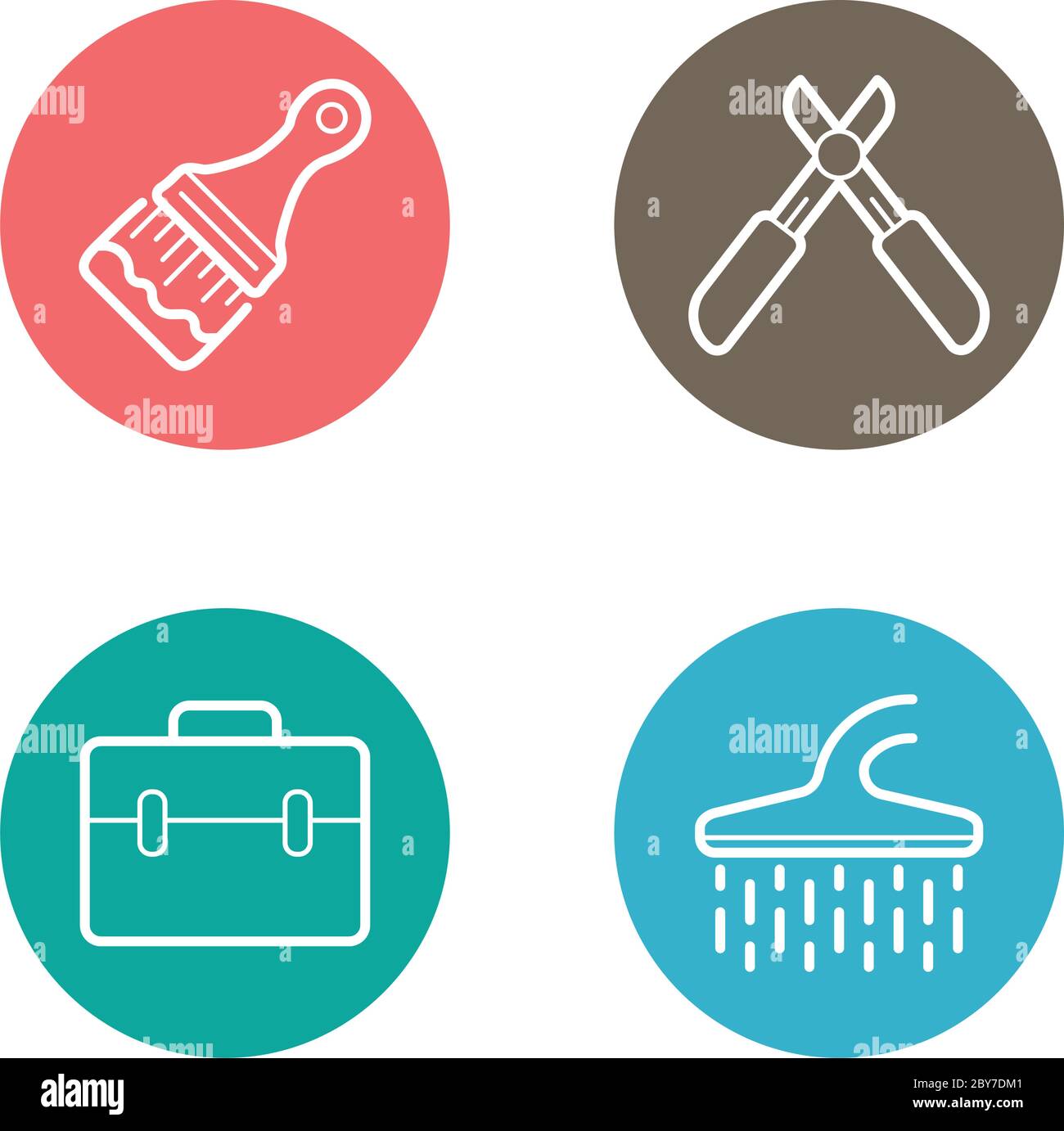 Vector Round Circle Buttons with Icons can be used as Logo or Icon ...
