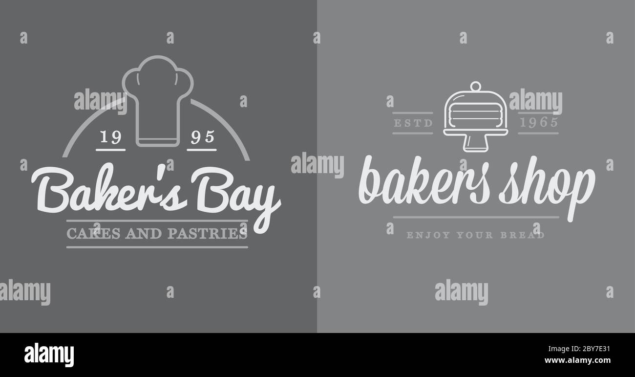 Set of Vector Bakery Pastry Elements and Bread Icons Illustration can ...