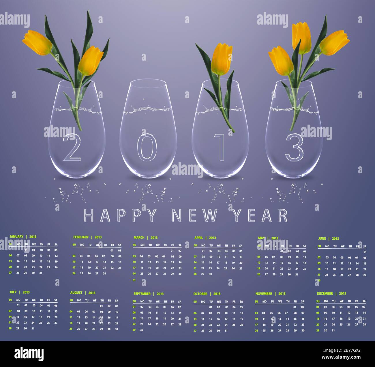 New Year 13 Calendar Stock Photo Alamy