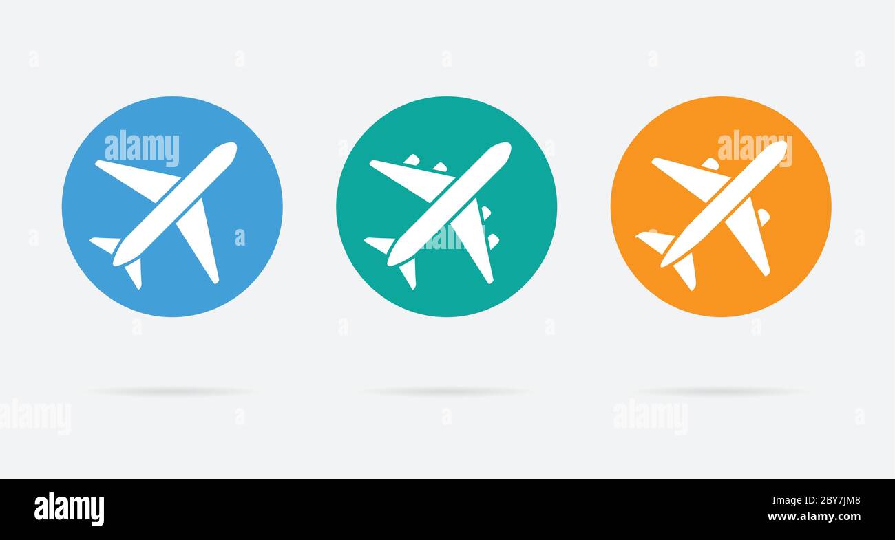 Aircraft or Airplane Flat Minimal Icons Set Collection Vector ...