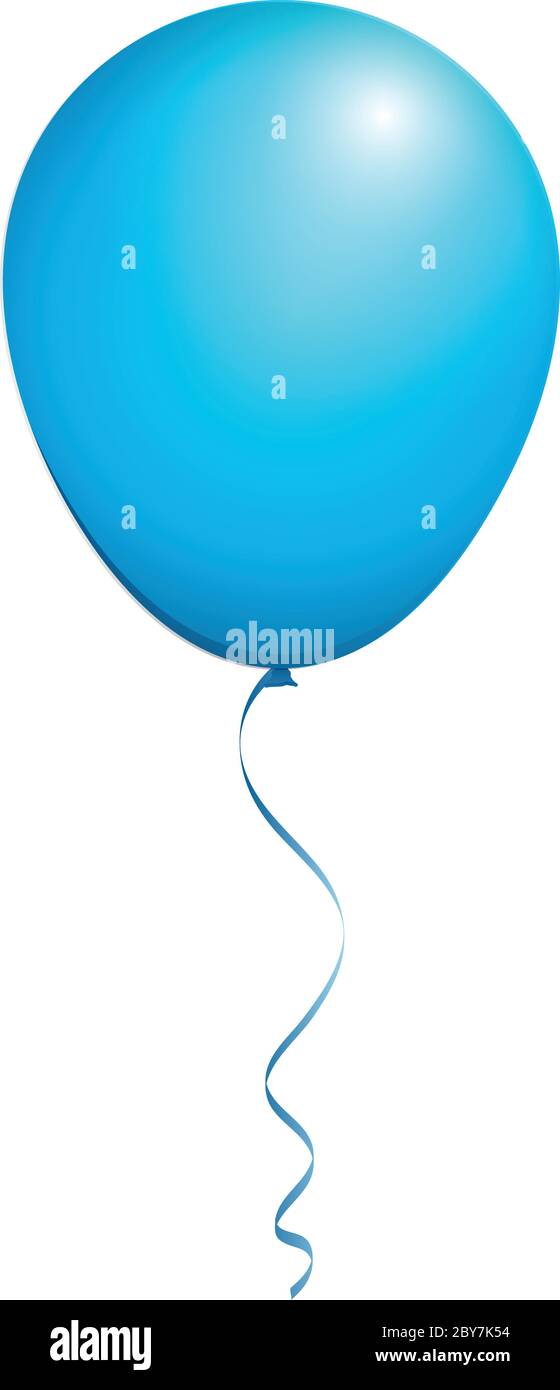 Color Glossy Blue Balloon isolated on White in Vector Stock Vector ...