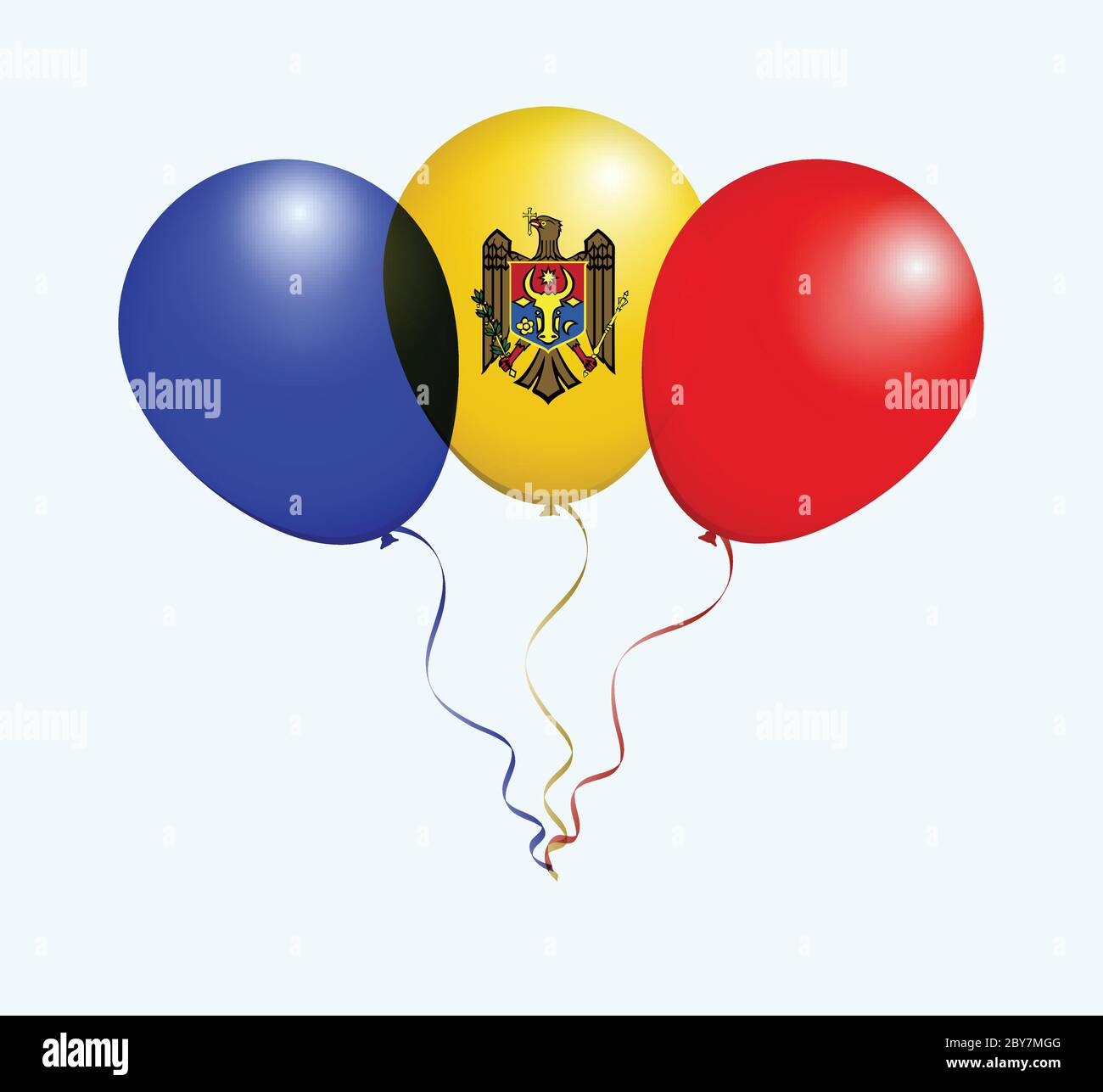 Balloons in Vector as Moldova National Flag Stock Vector