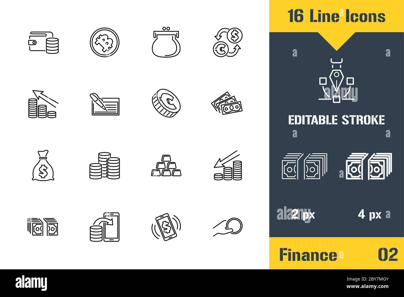 Money, Finance, Payments Icons set. Thin line icon - Outline flat ...