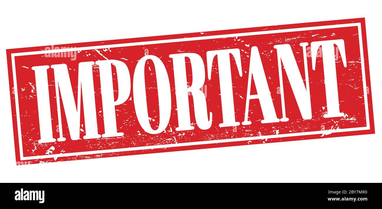 IMPORTANT red rectangle stamp Stock Photo - Alamy