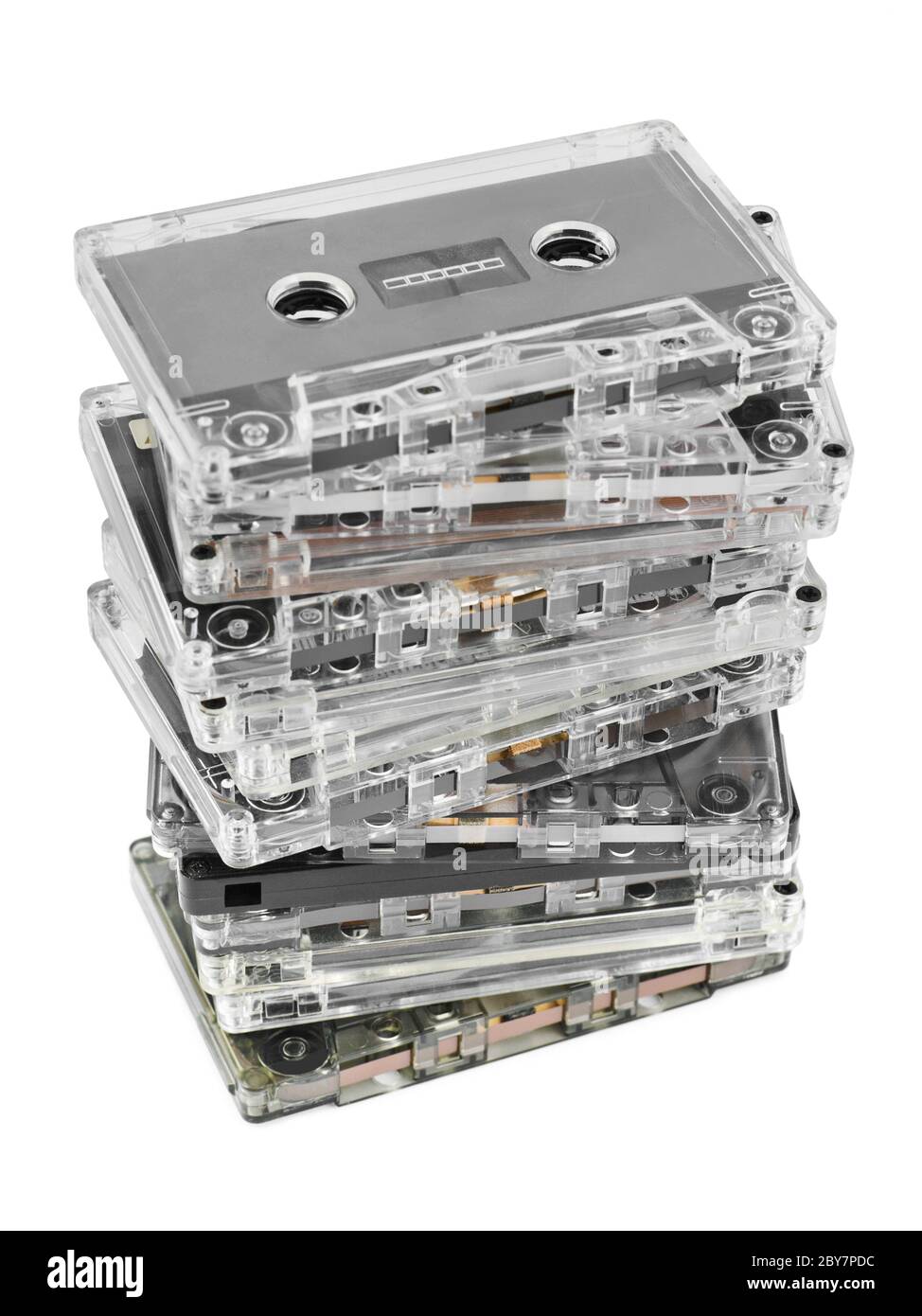 Stack of audio cassettes Stock Photo