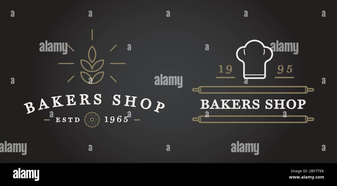 Set of Vector Bakery Pastry Elements and Bread Icons Illustration can ...