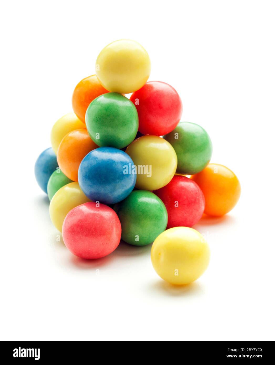 pile of bubble gum balls isolated on white Stock Photo