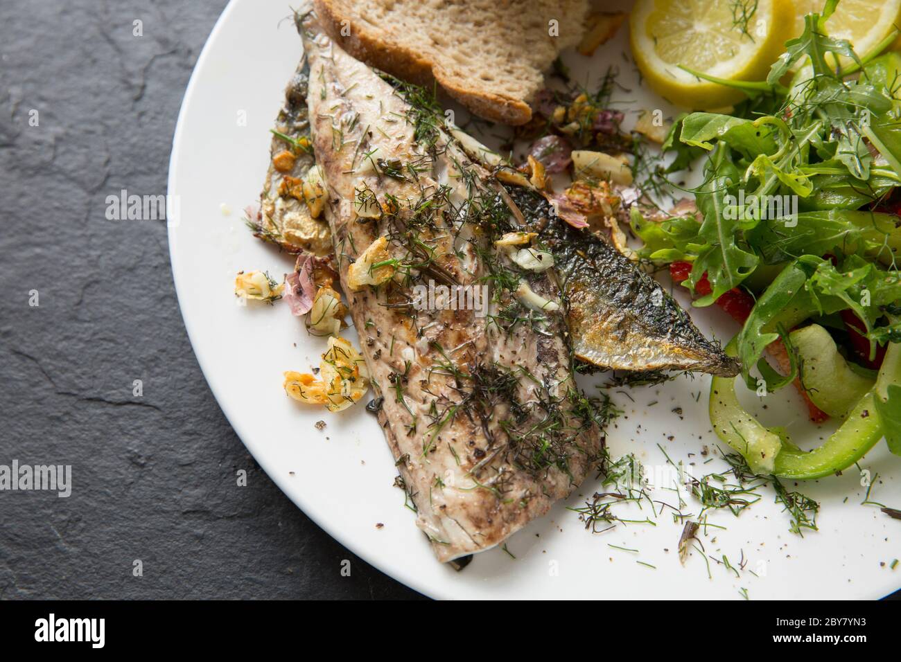 Two mackerel fillets from a mackerel, that was caught