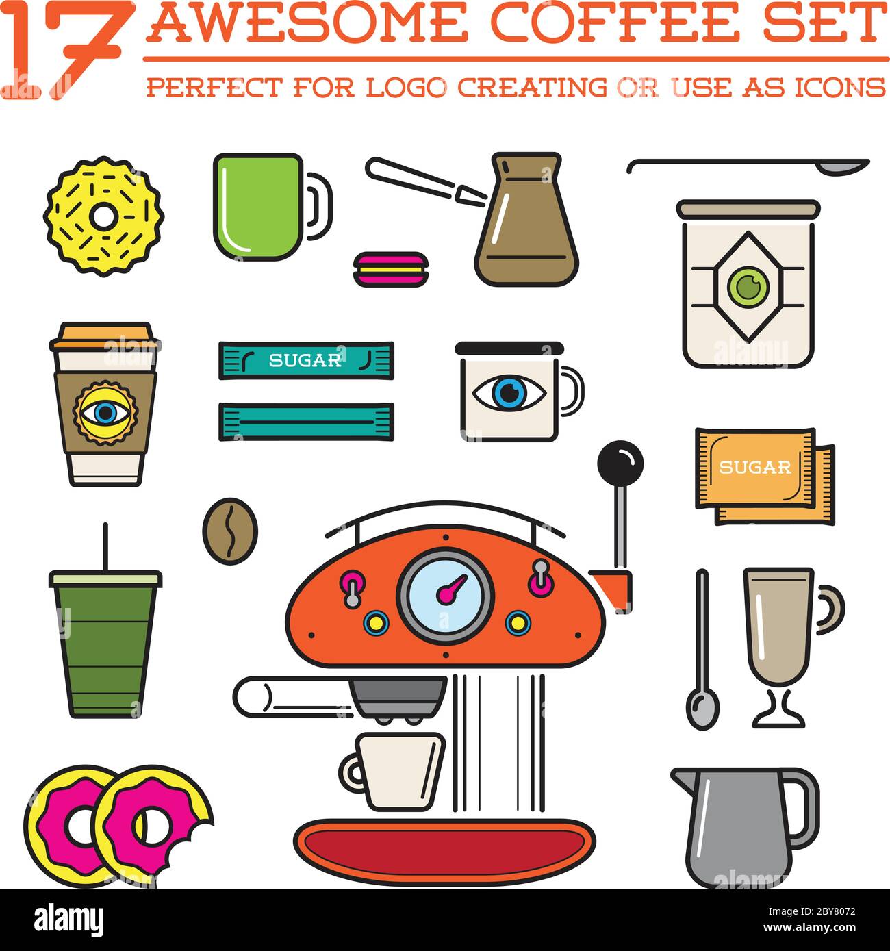 https://c8.alamy.com/comp/2BY8072/set-of-vector-coffee-elements-and-coffee-accessories-illustration-can-be-used-as-logo-or-icon-in-premium-quality-2BY8072.jpg