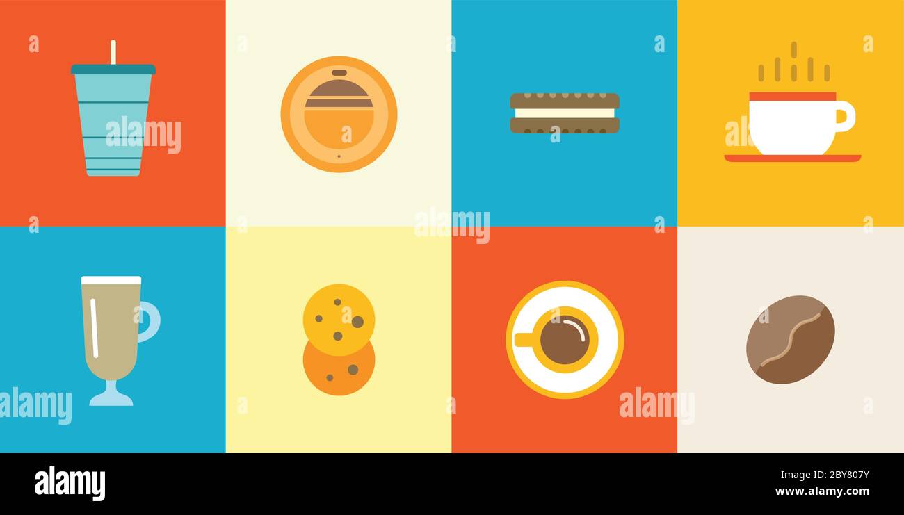 Set of Vector Coffee Elements and Coffee Accessories Illustration can ...