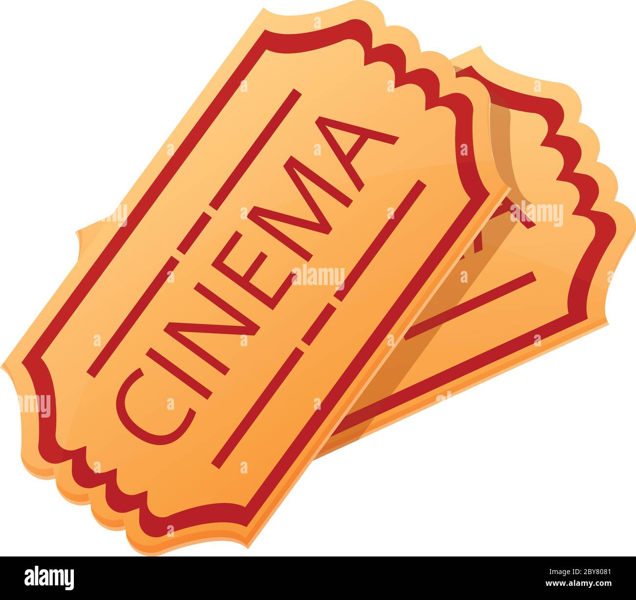 Cinema tickets icon. Cartoon of cinema tickets vector icon for web ...