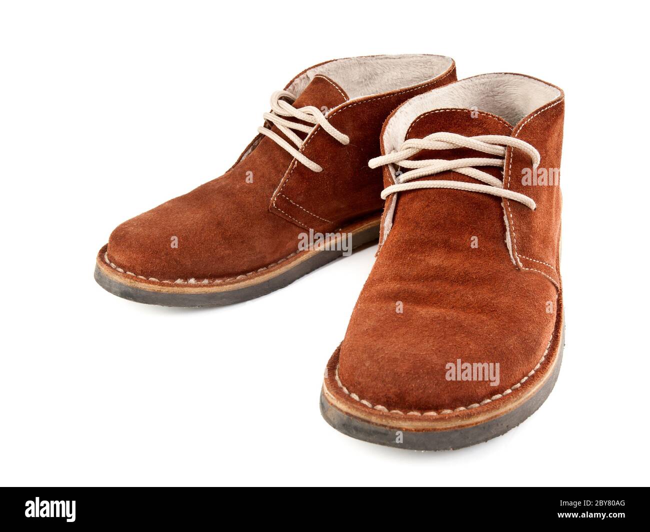 a pair of brown suede shoes Stock Photo Alamy