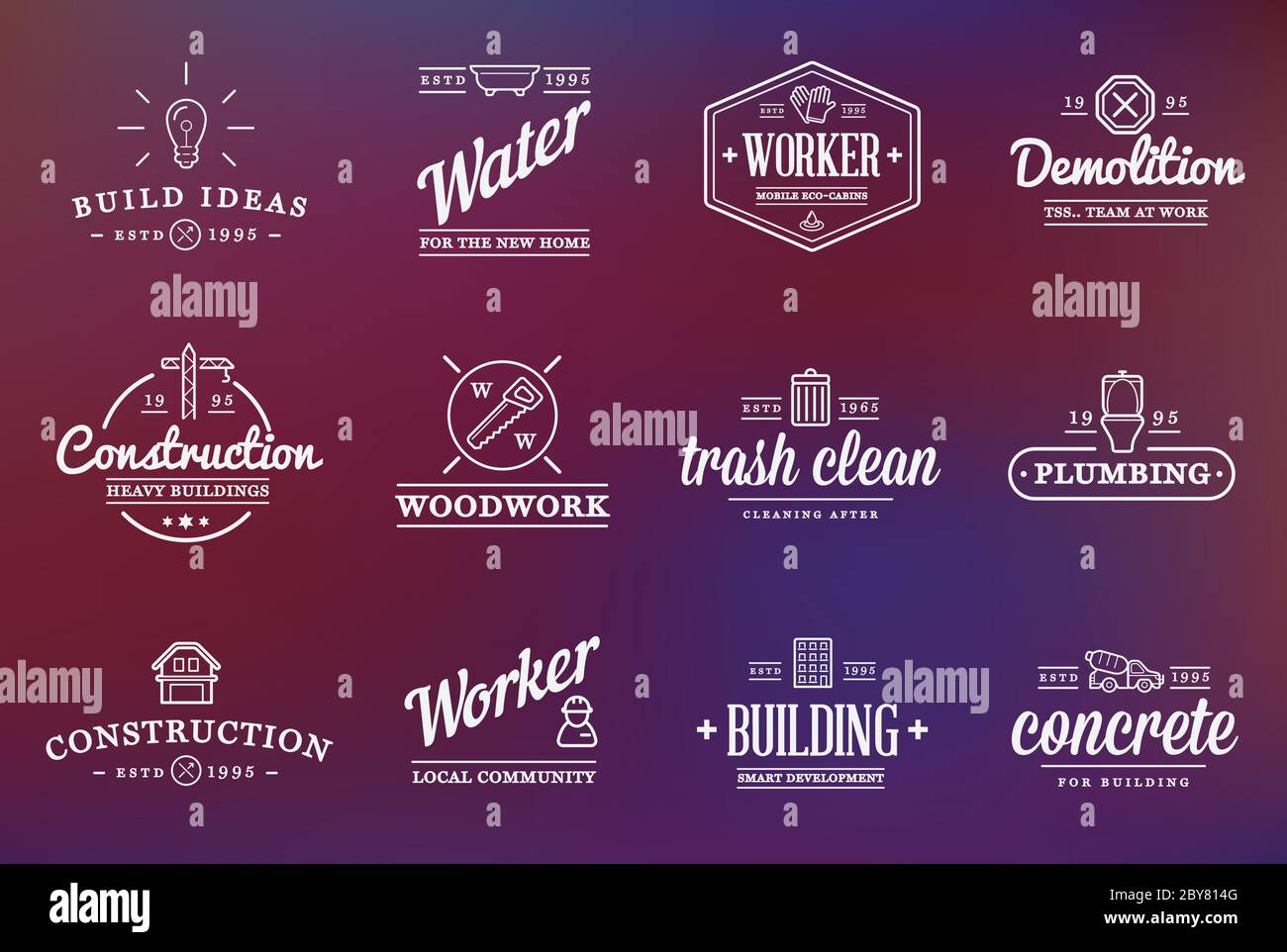 Set of Vector Construction Building Icons Home and Repair can be used ...