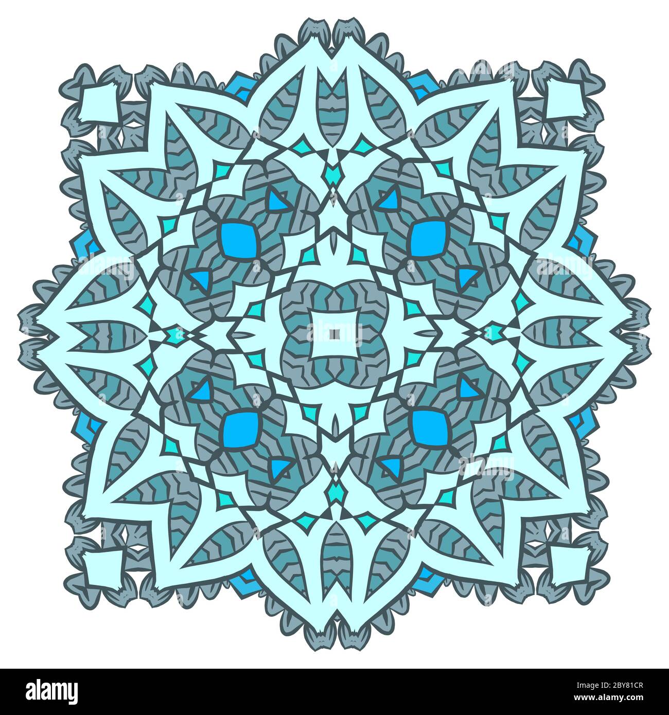 Ethnic Fractal Mandala Vector Meditation looks like Snowflake or Maya Aztec  Pattern or Flower too Isolated on White Colorful Stock Vector Image & Art -  Alamy