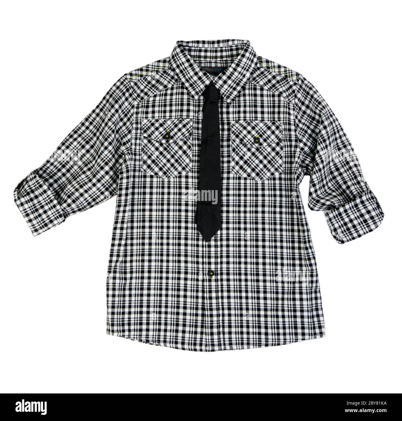 Checkered shirt and tie Stock Photo