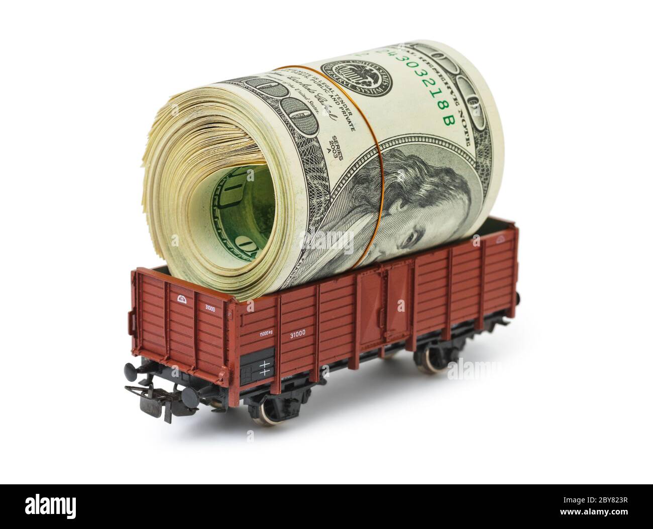 Download this stock image: Train with money - 2BY823R from Alamy'