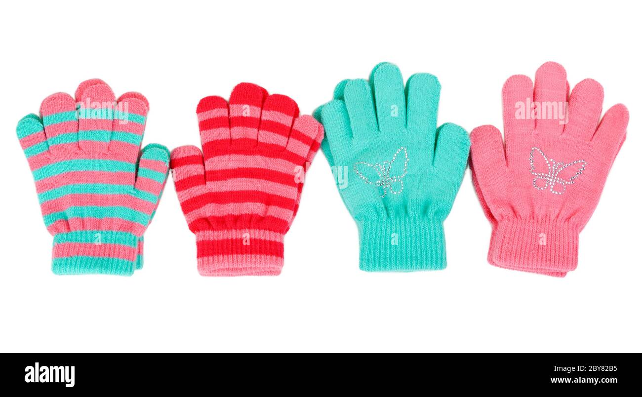 Striped baby gloves Stock Photo Alamy