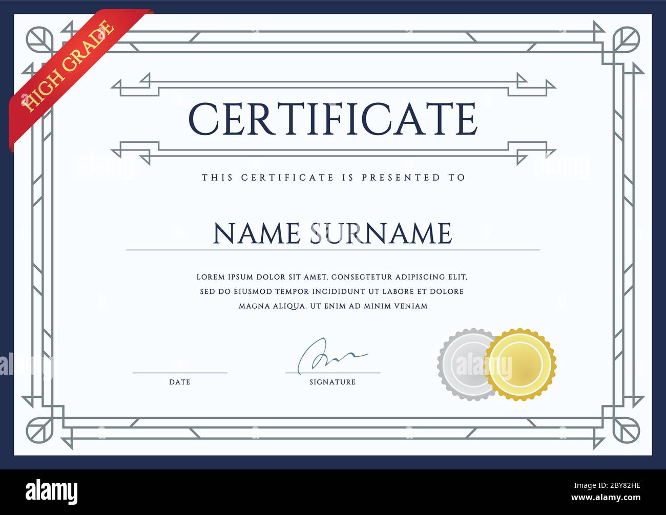 Vector Certificate or Diploma Template ready for Print or use it on the  Internet Stock Vector Image & Art - Alamy