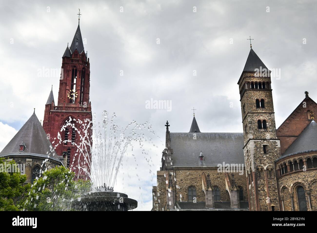 Vrijthof square in Maastricht city, Netherlands Stock Photo