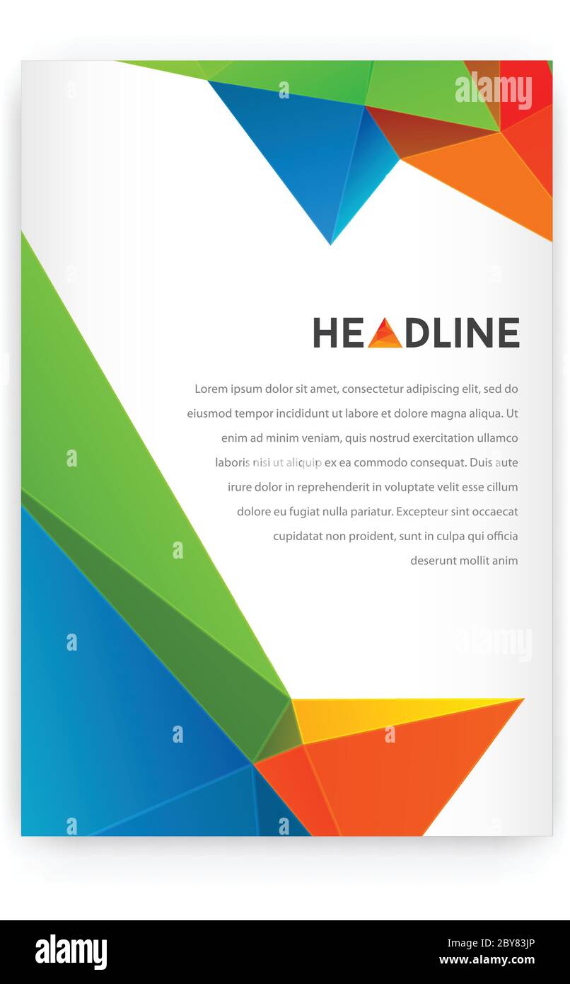 Triangular Letter Pad Visual identity with letter logo elements polygonal style Letterhead ...