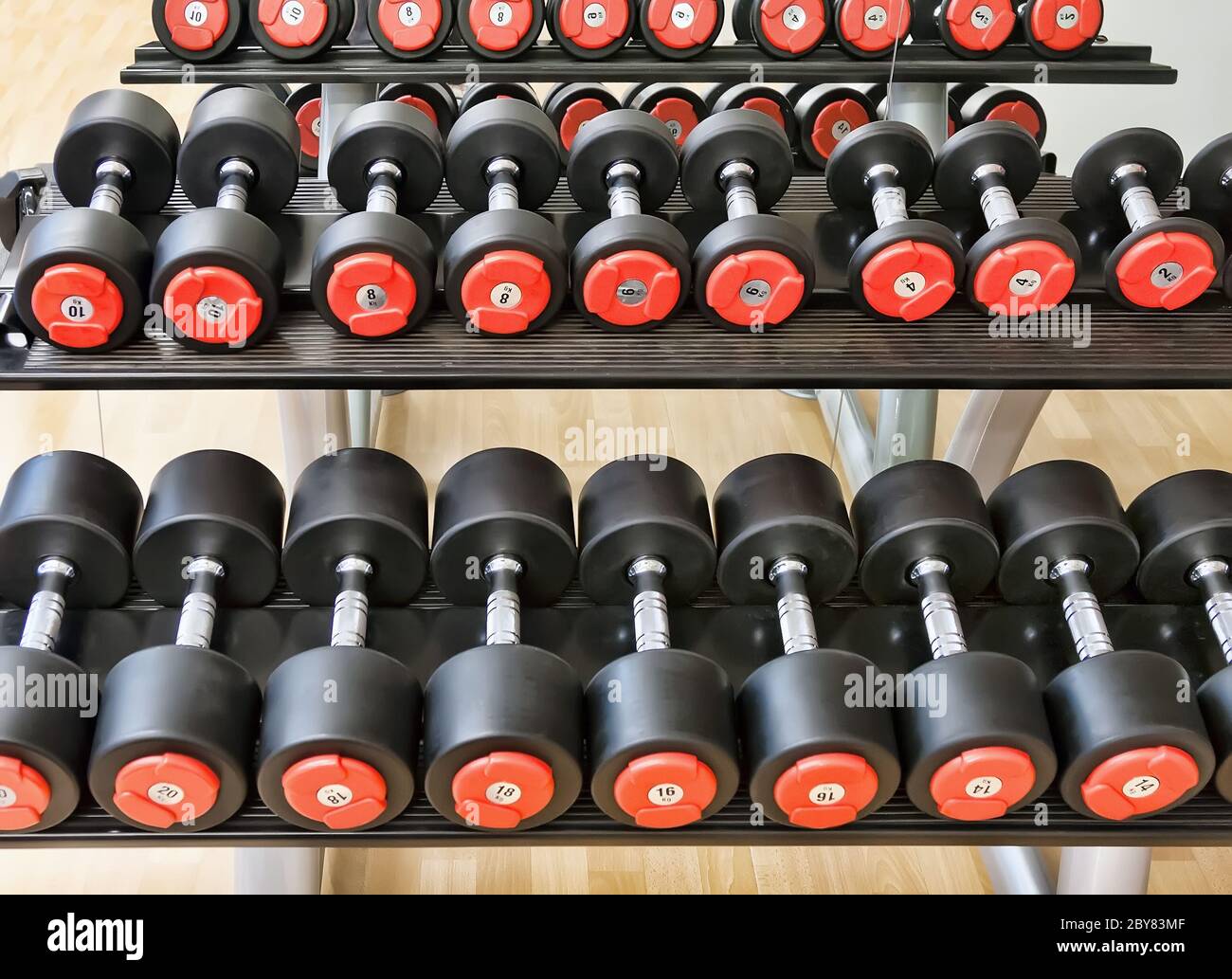 barbells in gym Stock Photo Alamy